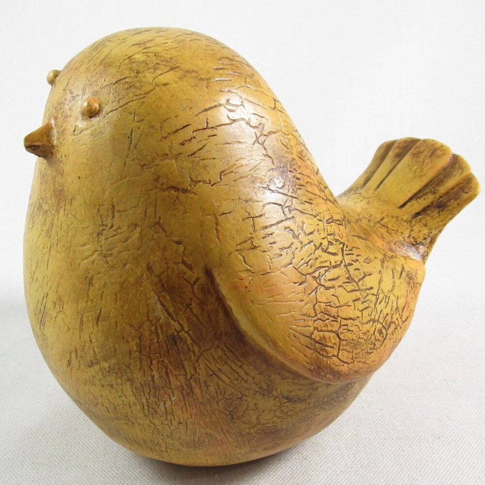 Big Fat Wood Wooden Crackle Chick Figurine